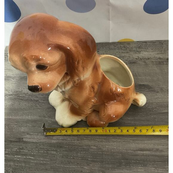 Mid Century Porcelain Puppy Dog Planter - Picture 15 of 15